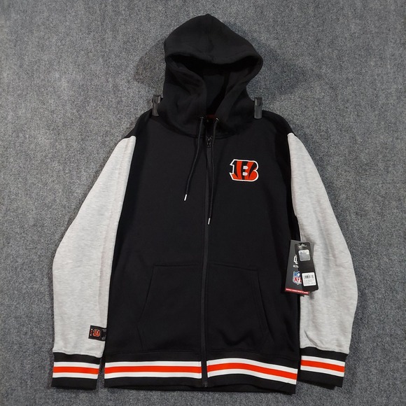 Source Unknown Other - Cincinnati Bengals Hoodie Mens Medium Black Full Zip Fleece NFL Football Graphic
